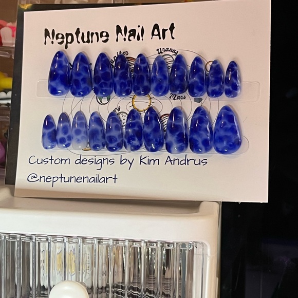 Press on gel nails. Handmade. “Water Ice” - Picture 3 of 6